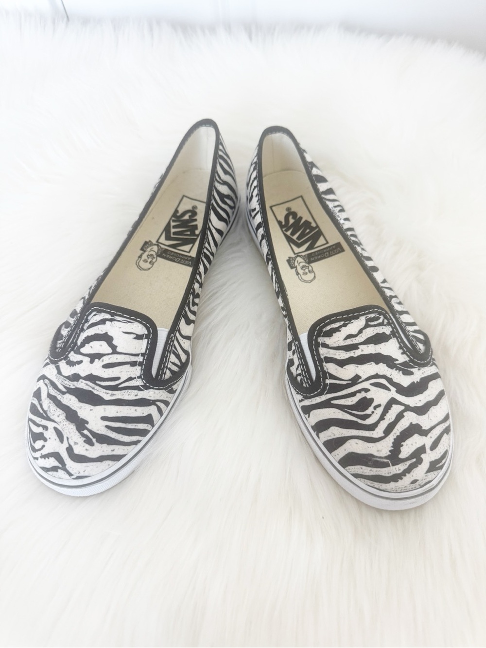 Vans Van Doren Approved KVD Slip-on Zebra Print Stripe Canvas Shoes
